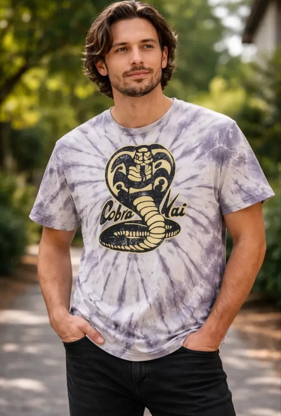 Cobra Kai Men's T Shirt Men Size 2XL Tie Dye Cobra Graphic Karate Kid